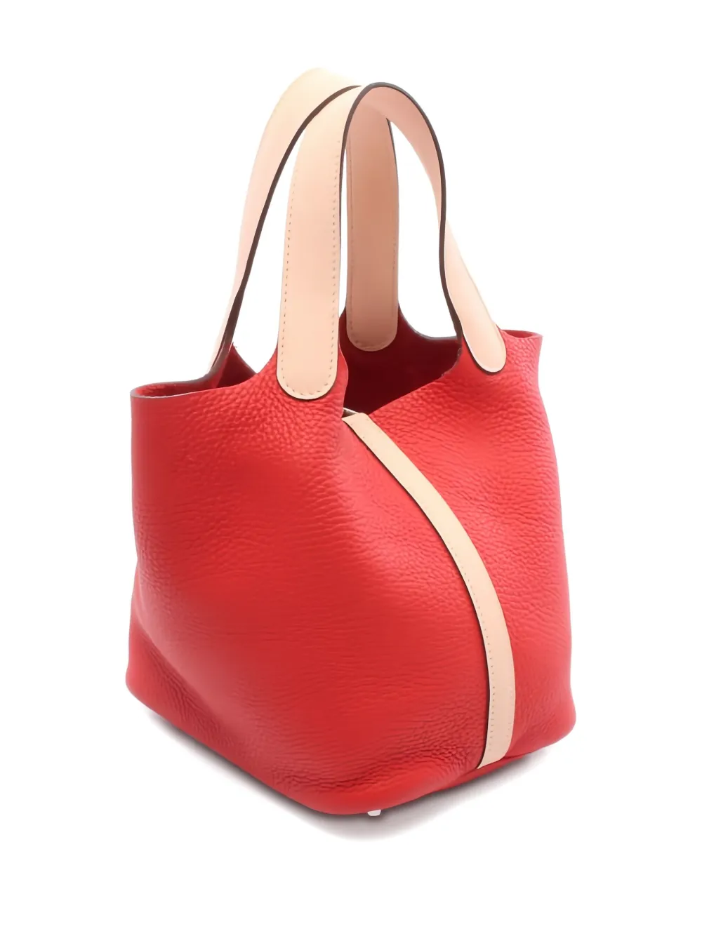 Pre-owned Hermes 2016 Picotin Lock Touch Leather Tote Bag In Red