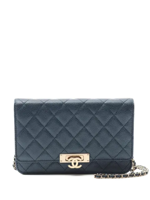 CHANEL Pre-Owned diamond-quilted chain wallet