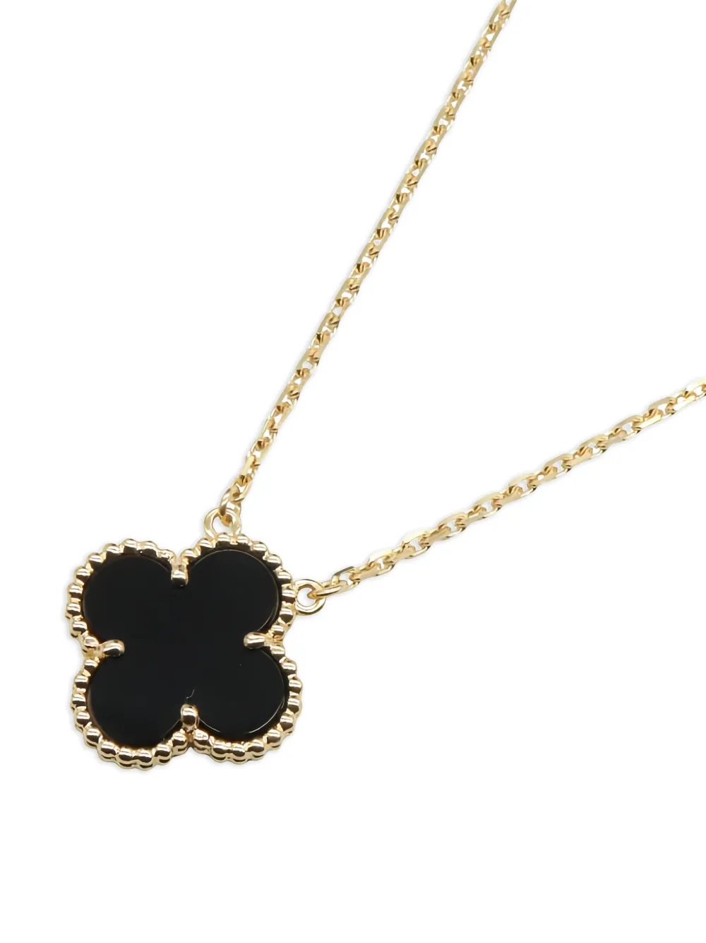 Van Cleef & Arpels Pre-Owned collier Alhambra en or jaune 18ct et onyx | Image 2