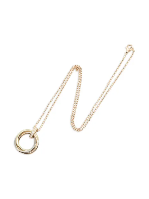 Cartier 18K rose, yellow and white gold Trinity diamond necklace