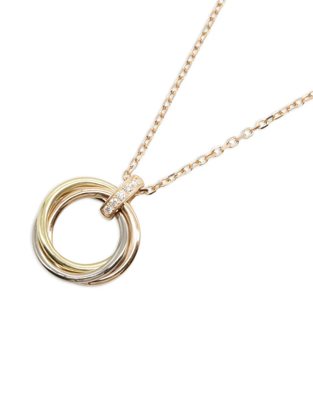 Cartier 18K rose, yellow and white gold Trinity diamond necklace | Image 2
