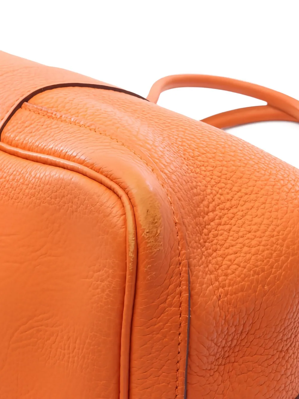 Pre-owned Hermes 2010 Negonda Garden Party Leather Tote Bag In Orange