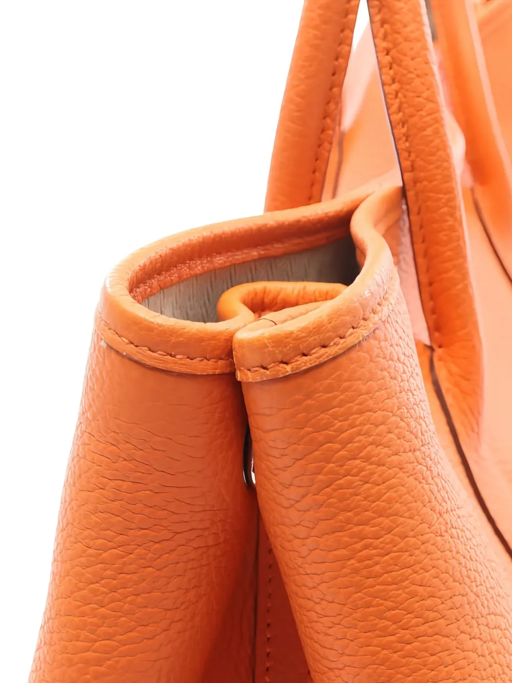 Pre-owned Hermes 2010 Negonda Garden Party Leather Tote Bag In Orange