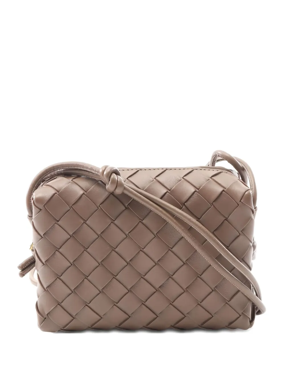 Pre-owned Bottega Veneta Intrecciato Mini Loop Camera Bag In Neutral