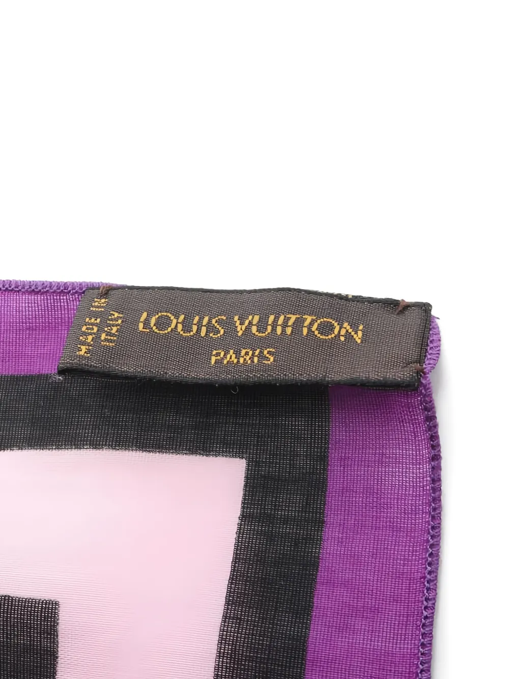 Pre-owned Louis Vuitton 2010s Floral-print Cotton Scarf In Purple