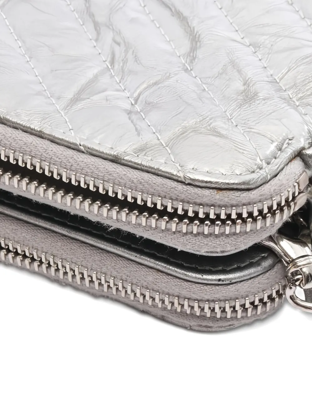 Chevron-Quilted Chain Wallet