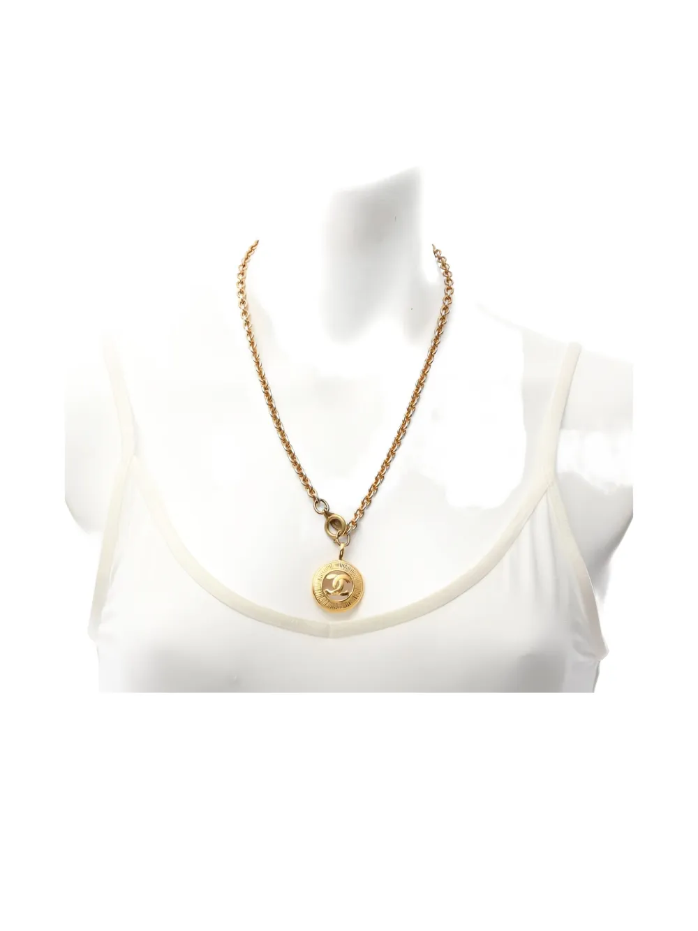 Pre-owned Chanel Coco-mark Necklace In Gold
