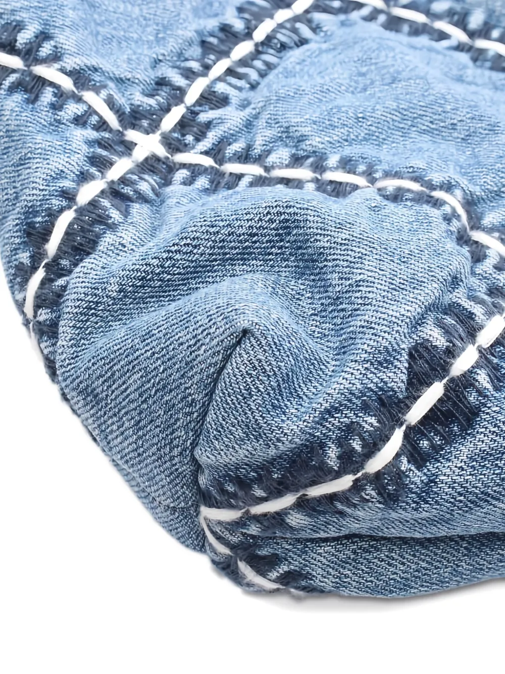 Pre-owned Chanel 2021  22 Quilted Denim Shoulder Bag In Blue
