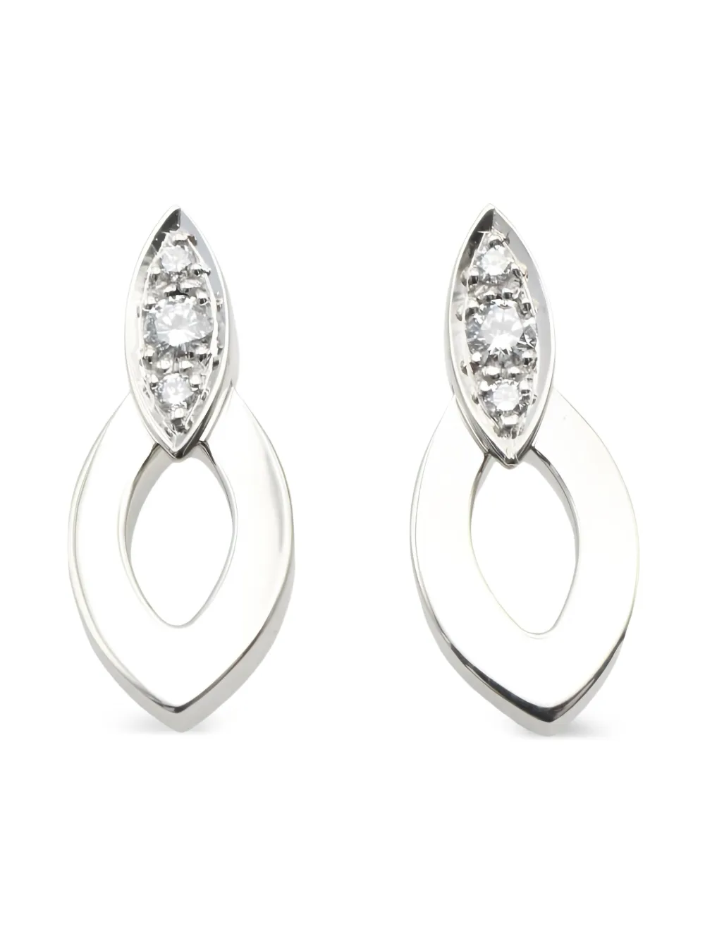 Cartier ディアディア ダイヤモンド ピアス 18Kホワイトゴールド - シルバートーン Cartier ディアディア ダイヤモンド ピアス 18Kホワイトゴールド - シルバートーン