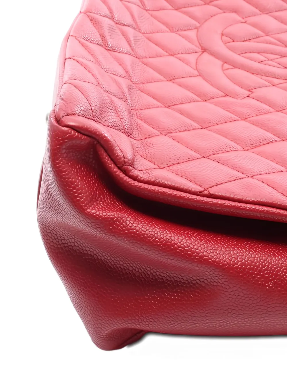 Pre-owned Chanel Interlocking Cc Quilted Tote Bag In Red