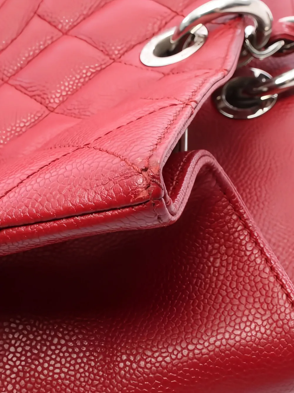 Pre-owned Chanel Interlocking Cc Quilted Tote Bag In Red