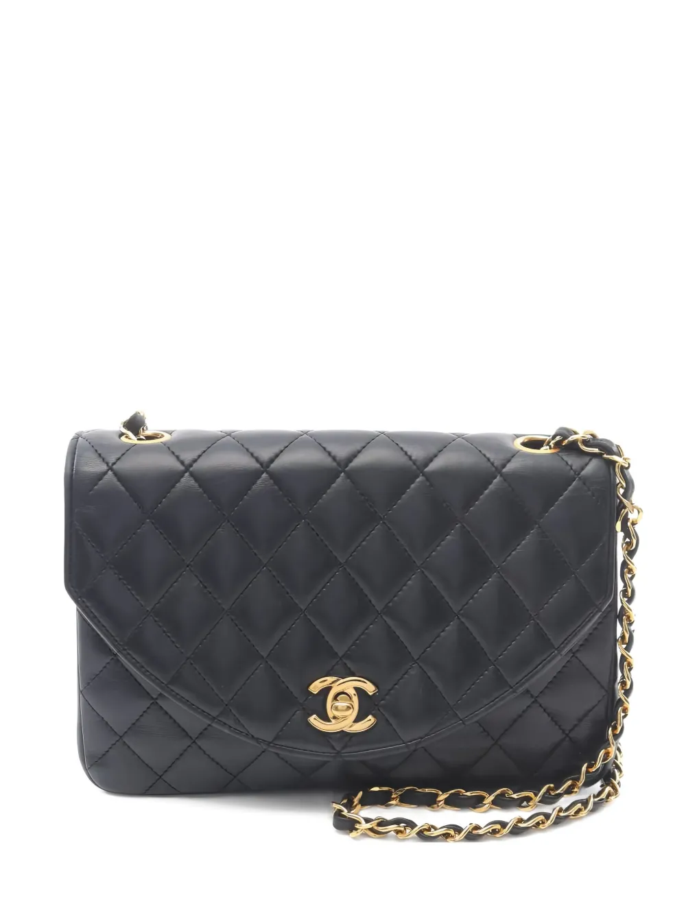 CHANEL Pre-Owned 1989-1991 マトラッセ チェーン ショルダーバッグ - ブラック CHANEL Pre-Owned 1989-1991 マトラッセ チェーン ショルダーバッグ - ブラック