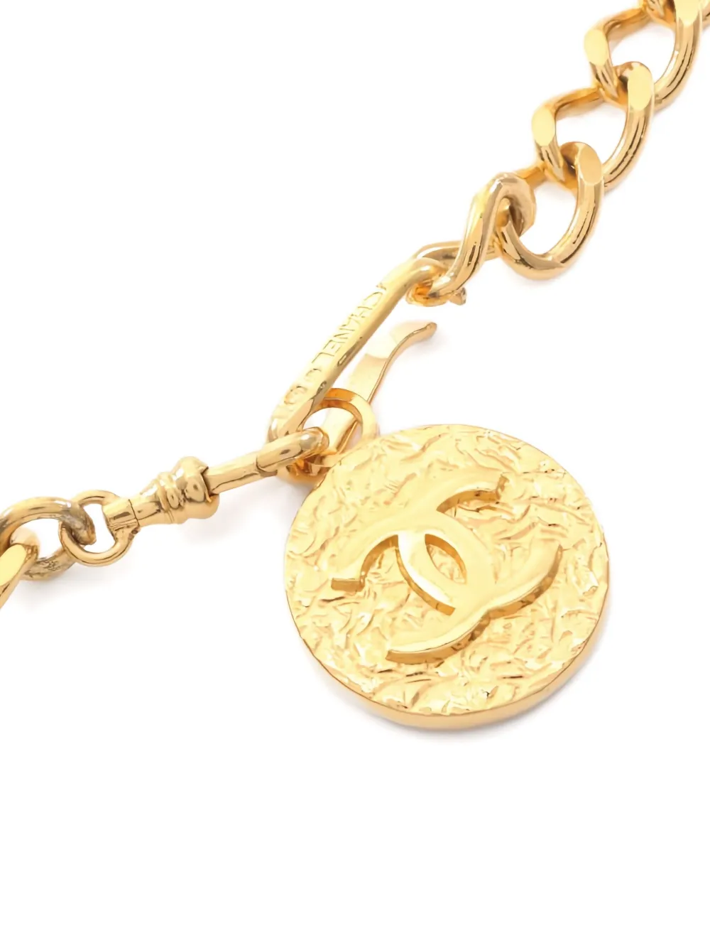 Pre-owned Chanel 1980 Coco Mark Belt In Gold
