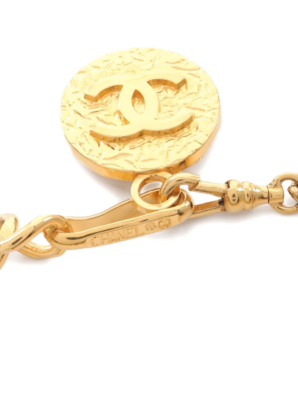 Pre-owned Chanel 1980 Coco Mark Belt In Gold
