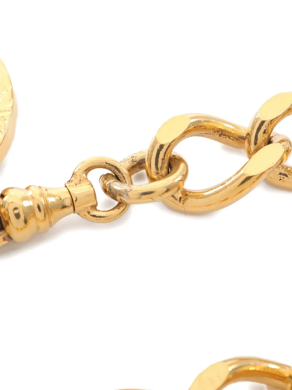 Pre-owned Chanel 1980 Coco Mark Belt In Gold