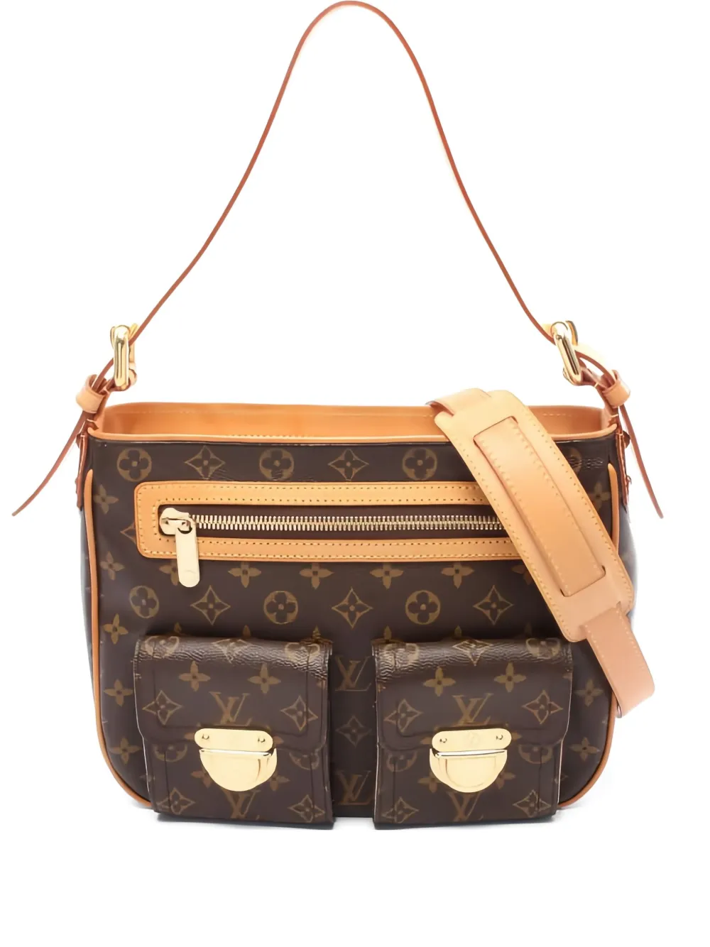 Pre-owned Louis Vuitton 2006 Hudson Gm Monogram Shoulder Bag In Brown