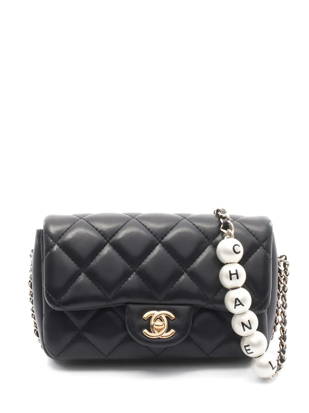 CHANEL Pre-Owned 2019 クラシック フラップ マトラッセ ショルダーバッグ S - ブラック CHANEL Pre-Owned 2019 クラシック フラップ マトラッセ ショルダーバッグ S - ブラック