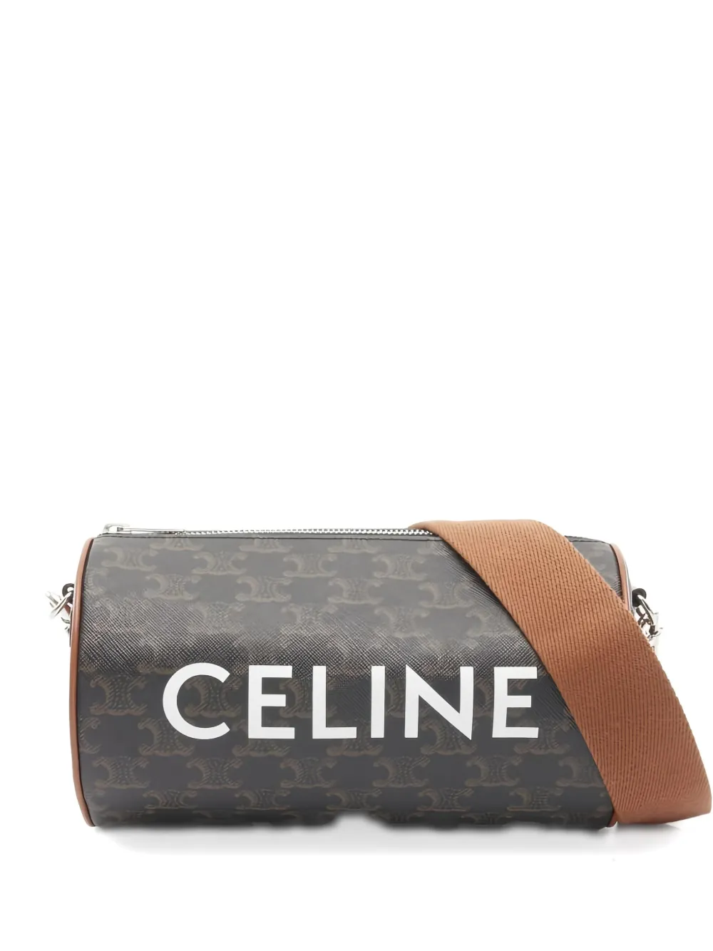 Celine Pre-Owned 2010s Triomphe monogram cylindrical shoulder bag - Marrone