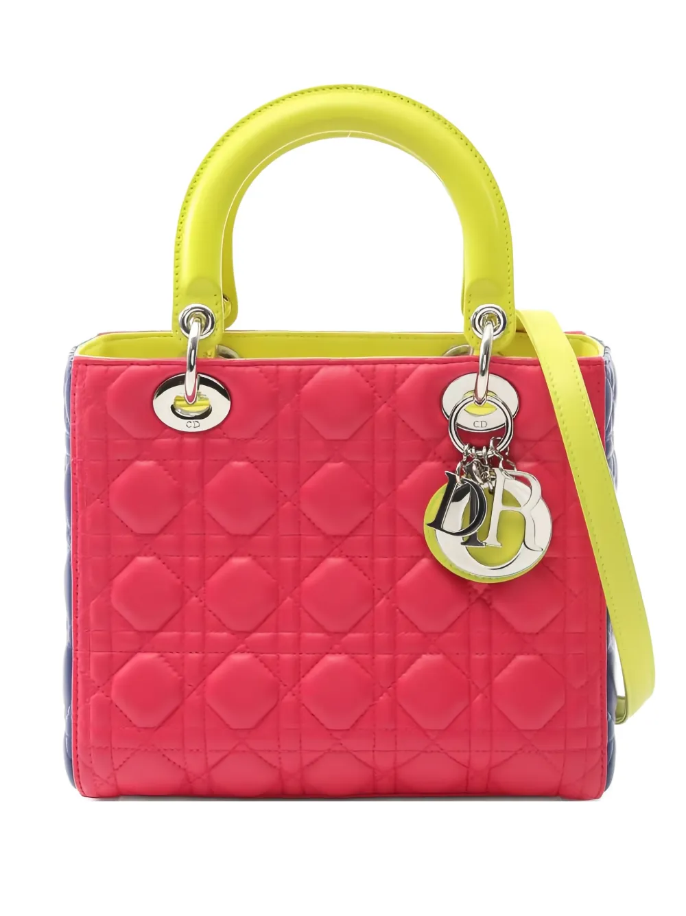 Christian Dior Pre-Owned Lady Dior colour-block two-way handbag - ピンク Christian Dior Pre-Owned Lady Dior colour-block two-way handbag - ピンク