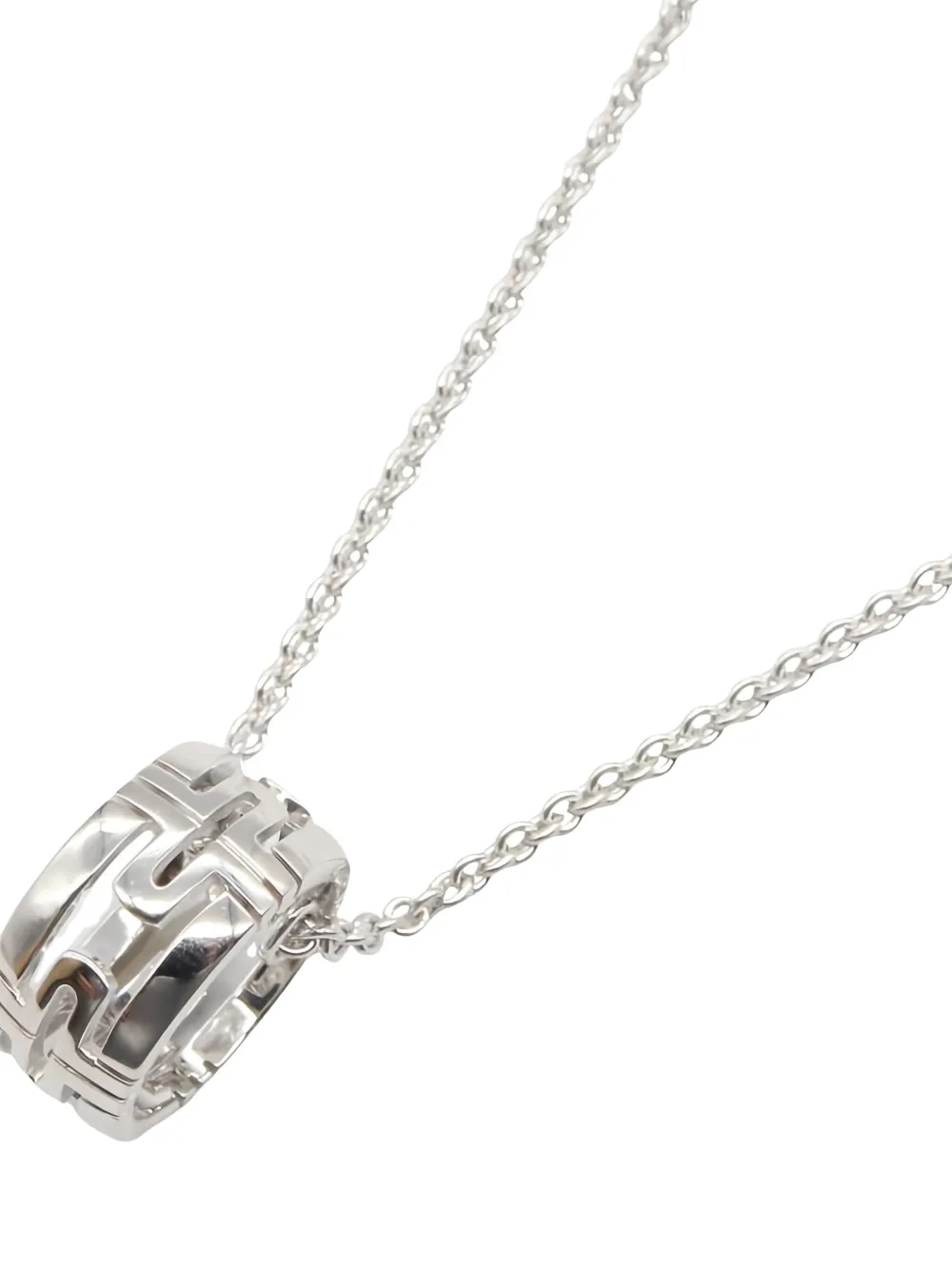 Pre-owned Bvlgari 2010 18kt White Gold Parentesi Necklace In Silver