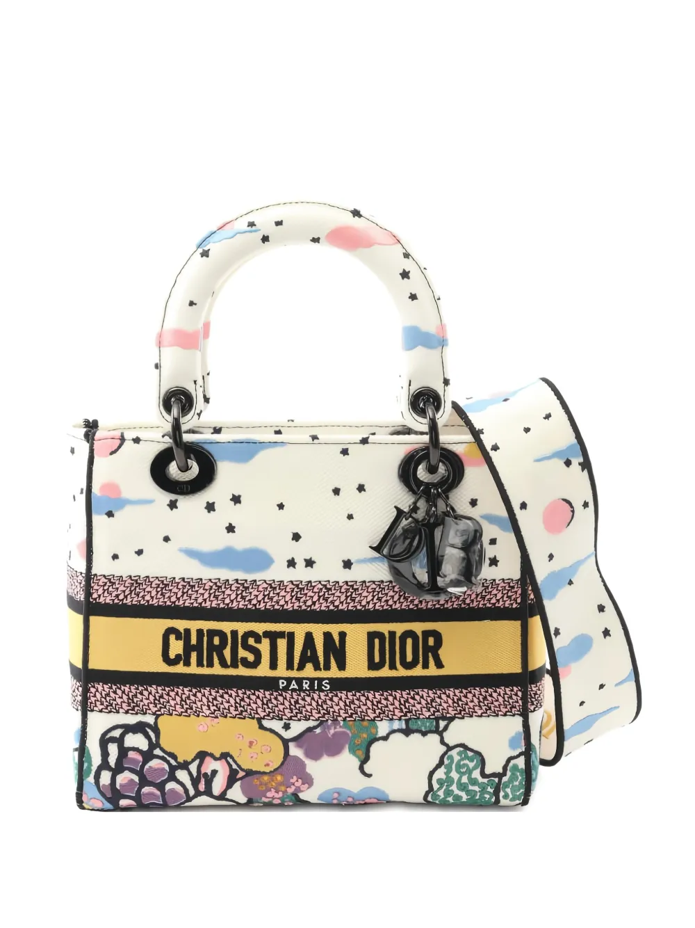 Christian Dior Pre-Owned Lady D-Lite ハンドバッグ - ホワイト Christian Dior Pre-Owned Lady D-Lite ハンドバッグ - ホワイト