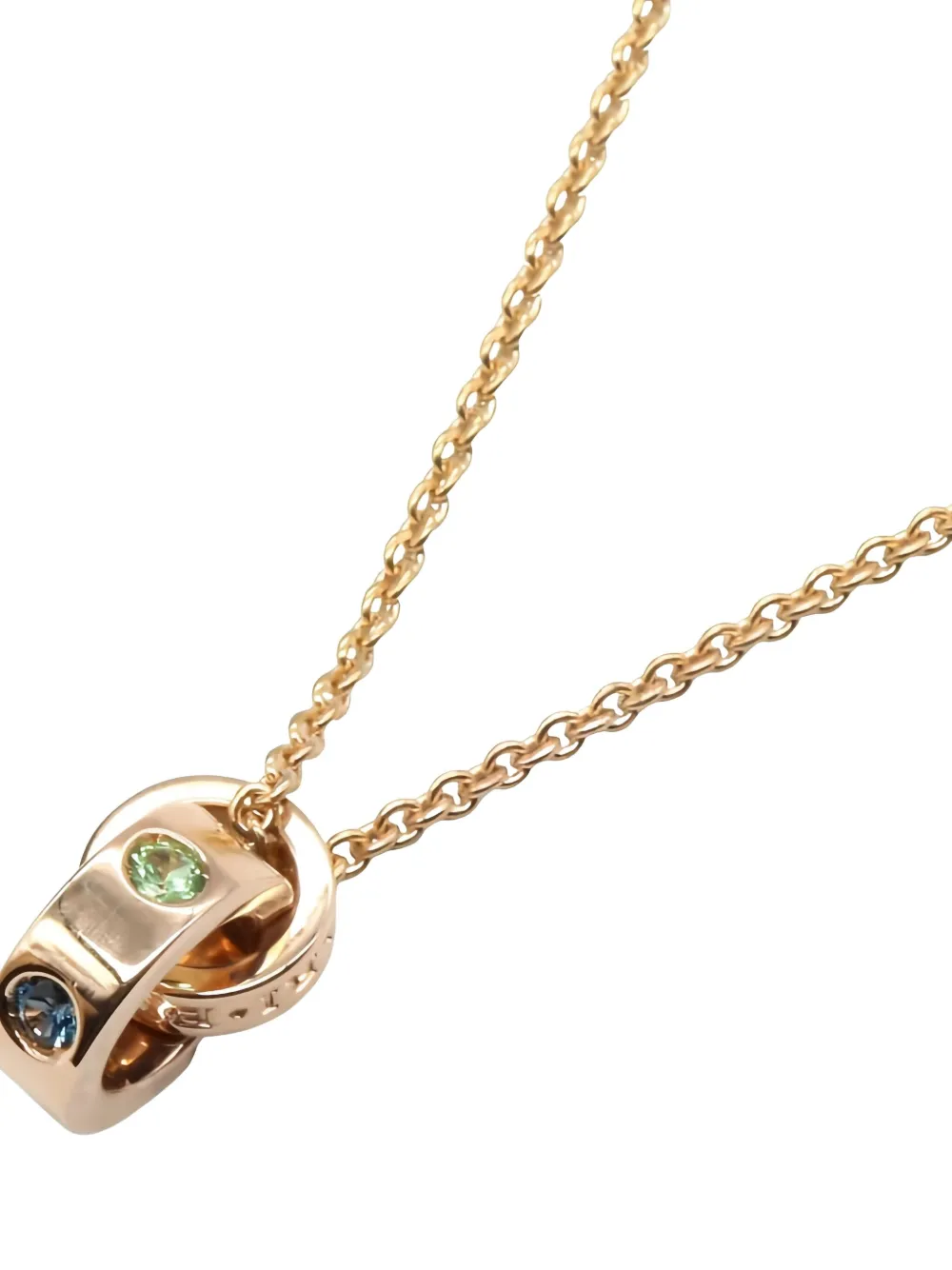 Pre-owned Bvlgari 18k Rose Gold Roman Sorbet Ruby And Sapphire Necklace
