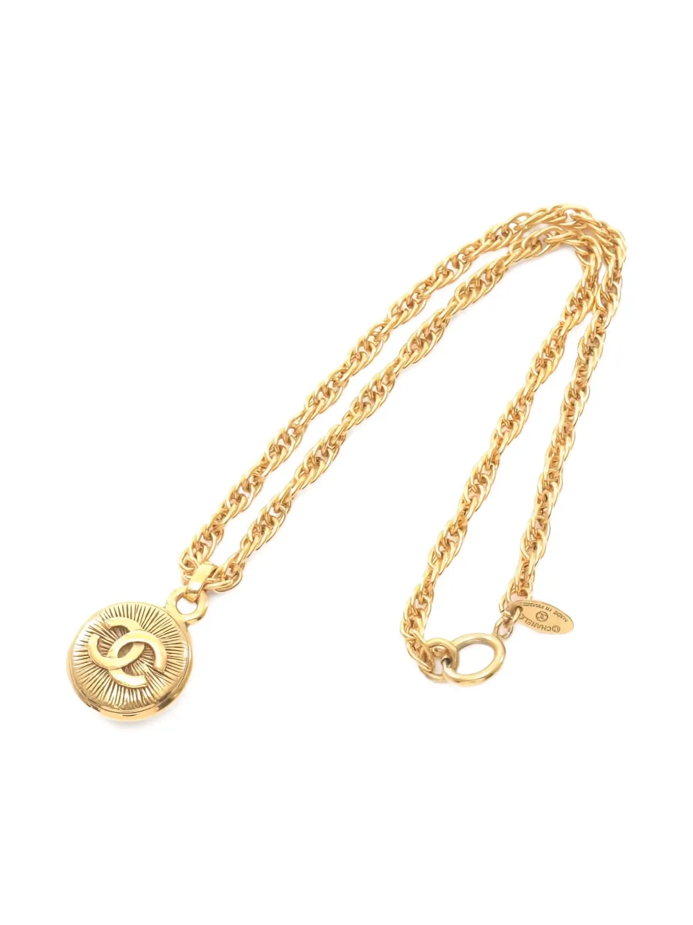 Pre-owned Chanel Coco-mark Necklace In Gold