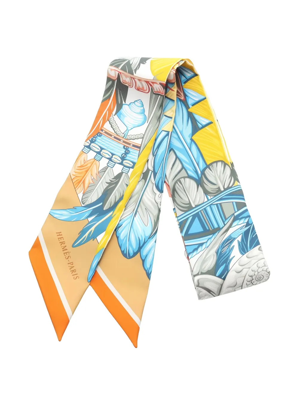 Hermès Pre-Owned 1920 Danse Pacifique twilly scarf | Orange | Image 1
