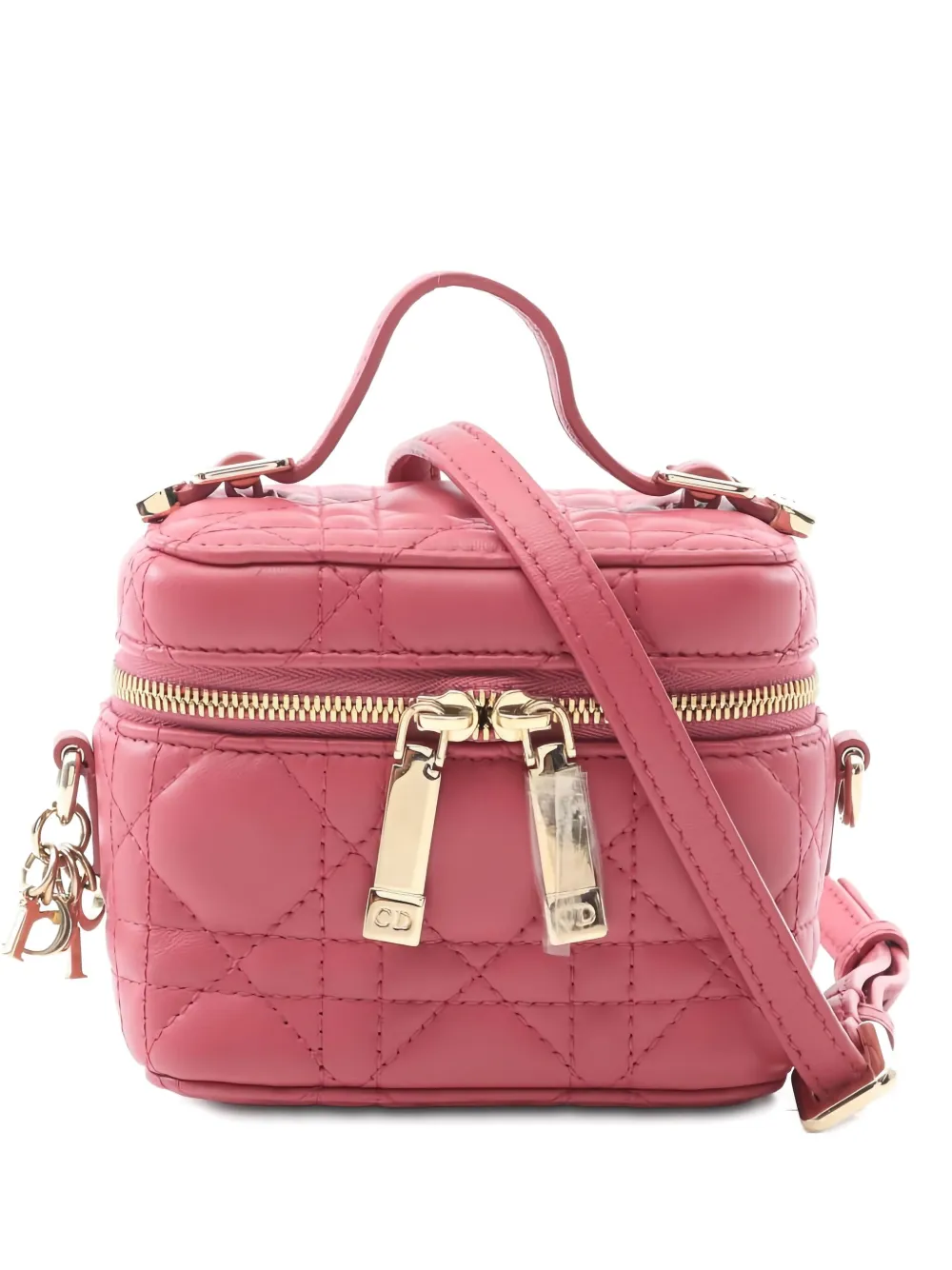 Christian Dior Pre-Owned レディ ディオール バニティ カナージュ ハンドバッグ マイクロ - ピンク Christian Dior Pre-Owned レディ ディオール バニティ カナージュ ハンドバッグ マイクロ - ピンク