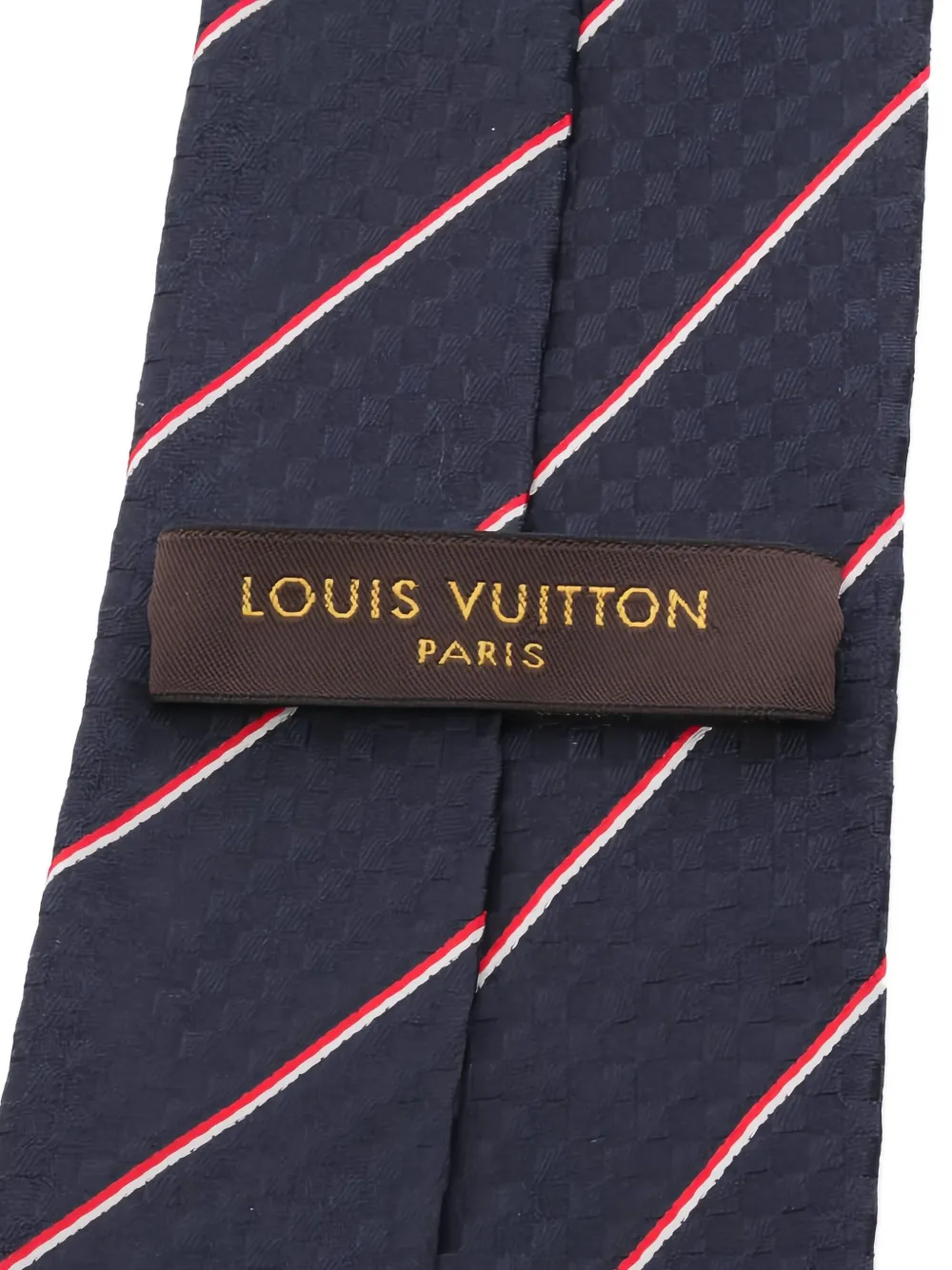 Pre-owned Louis Vuitton Striped Silk Tie In Blue