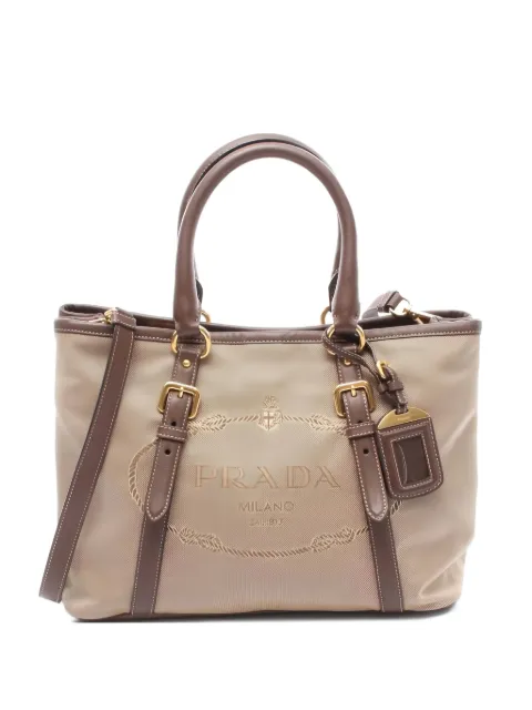 Prada Pre-Owned logo-jacquard tote bag