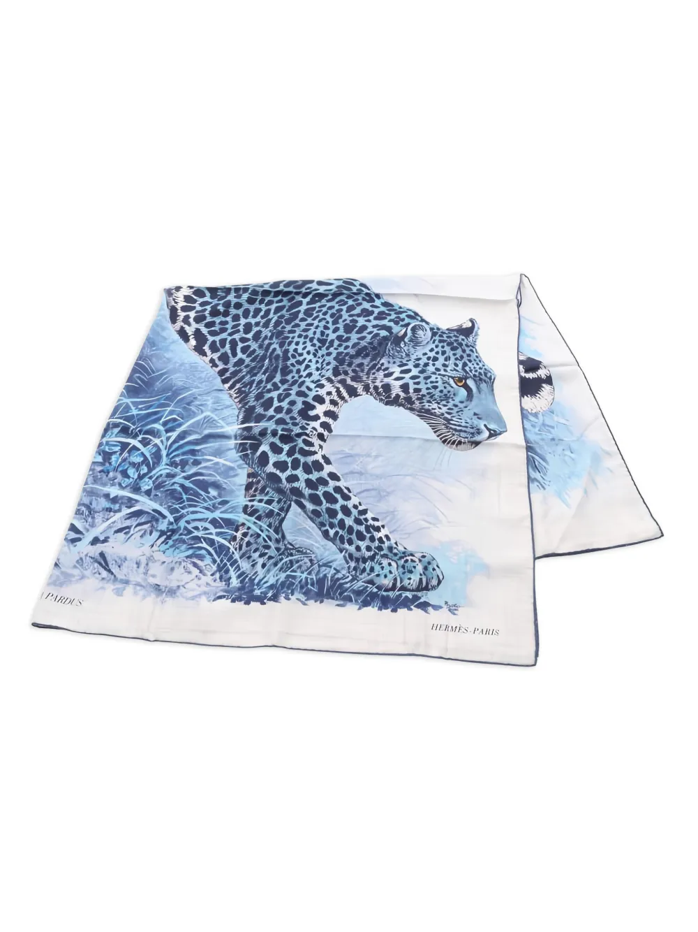 Hermès Pre-Owned 1920 Panthera Pardus 140 scarf - ブルー Hermès Pre-Owned 1920 Panthera Pardus 140 scarf - ブルー