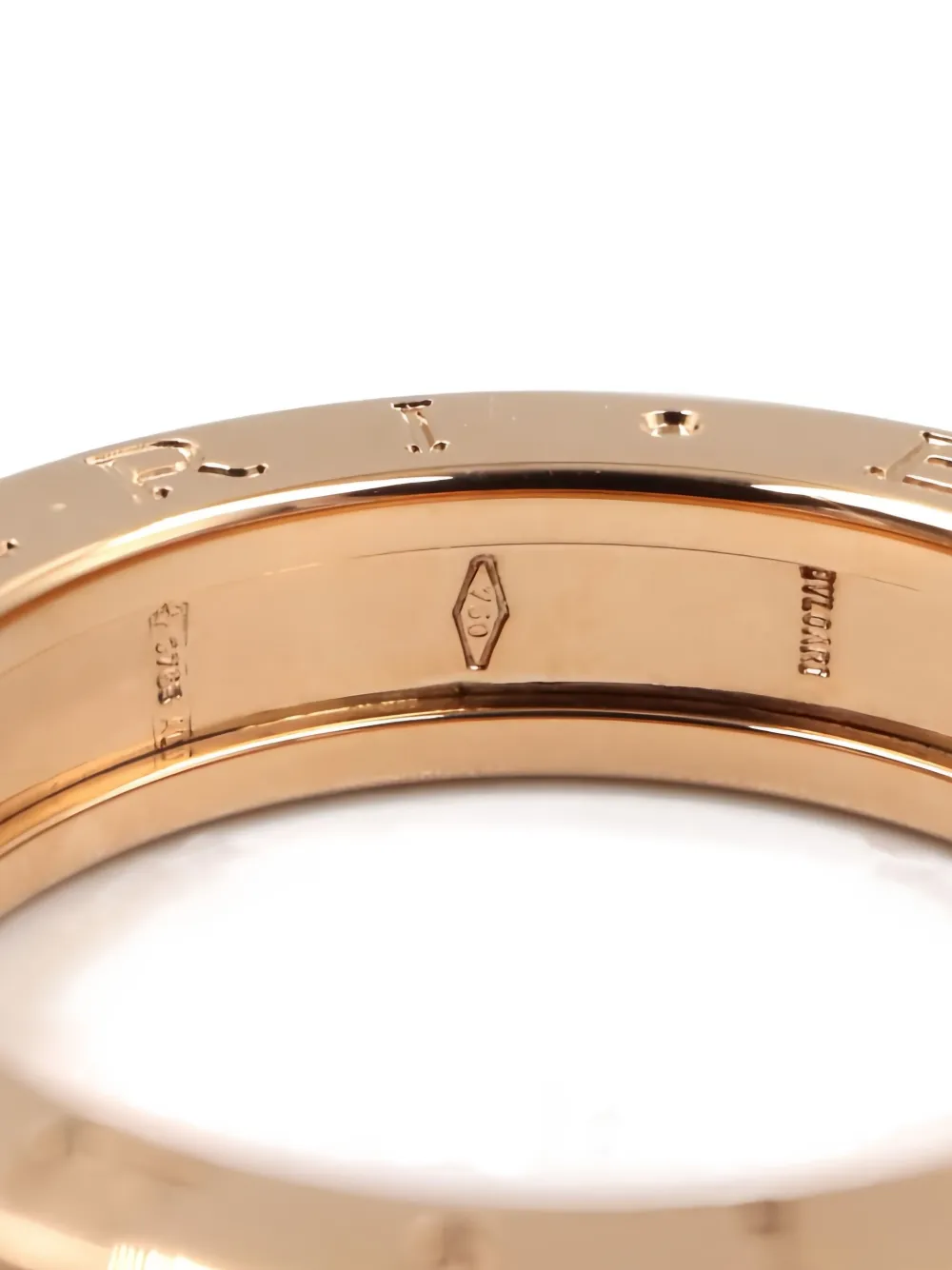 Pre-owned Bvlgari 18k Rose Gold B-zero1 Ring In Pink