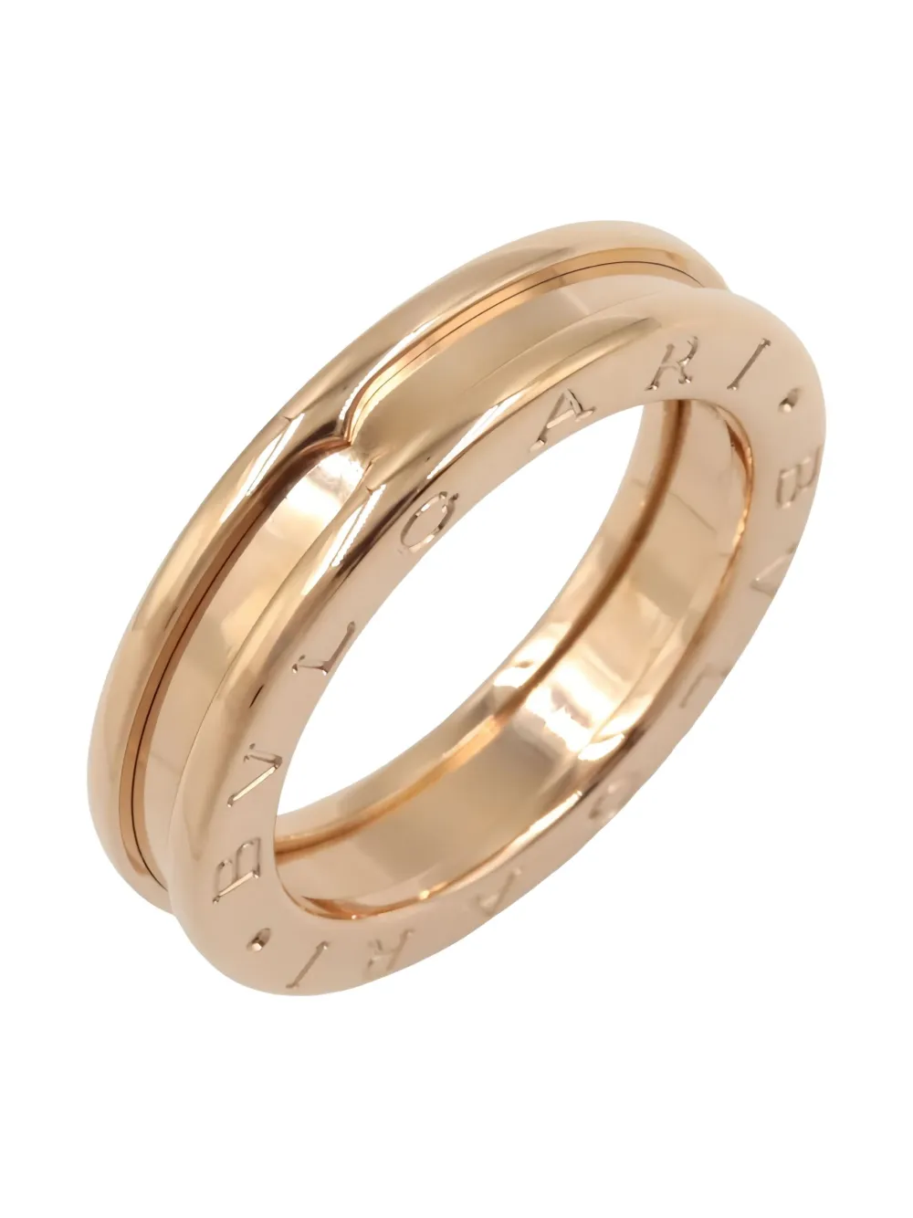 Pre-owned Bvlgari 18k Rose Gold B-zero1 Ring In Pink