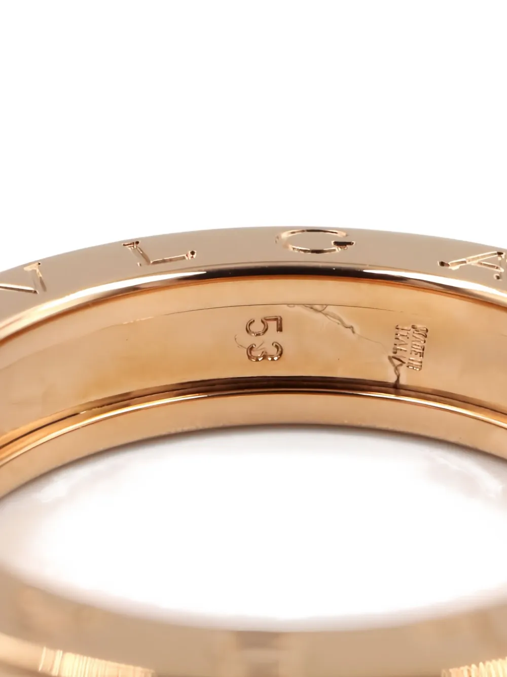 Pre-owned Bvlgari 18k Rose Gold B-zero1 Ring In Pink
