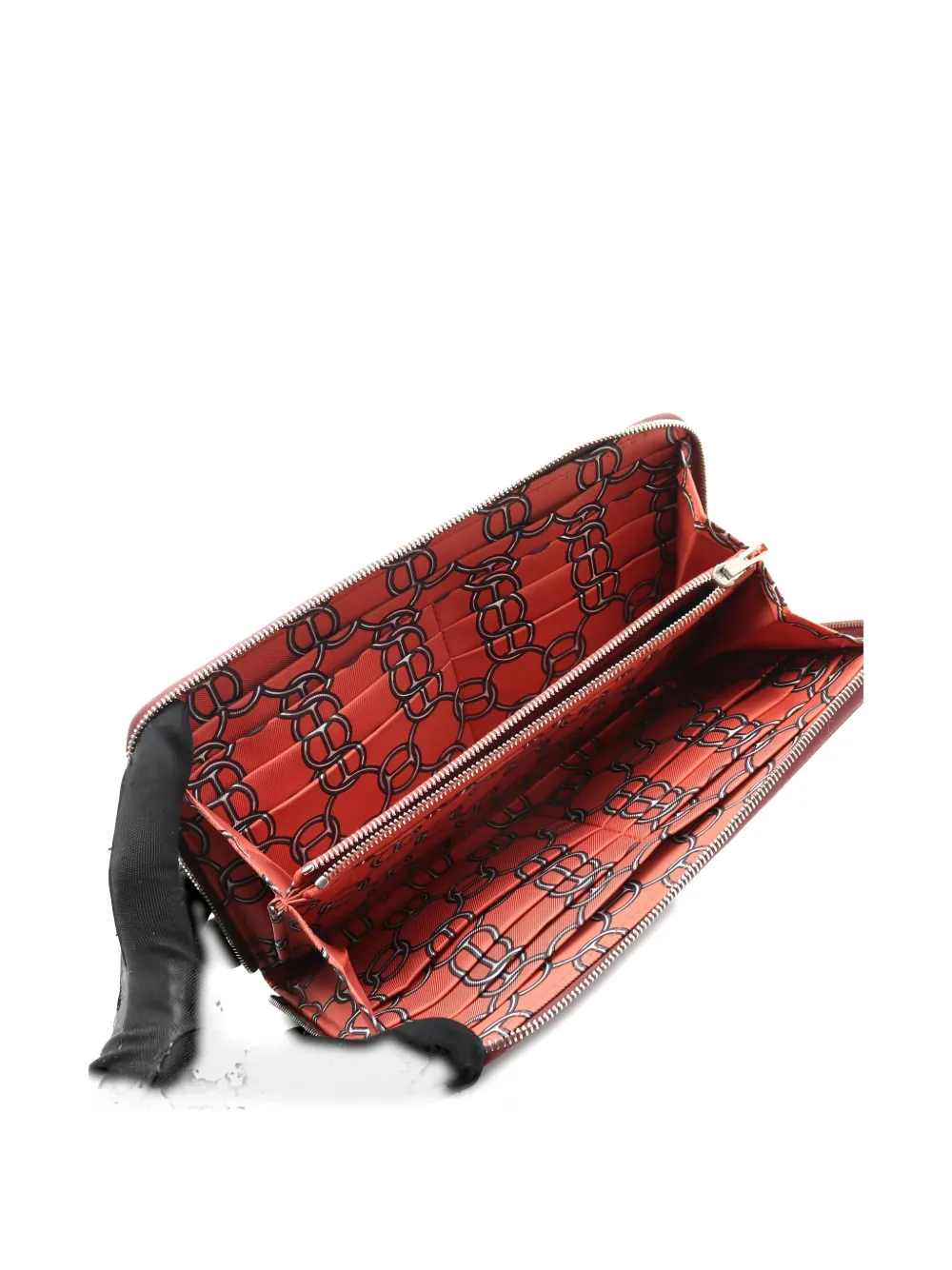 Pre-owned Hermes 2003 Azap Wallet In Red