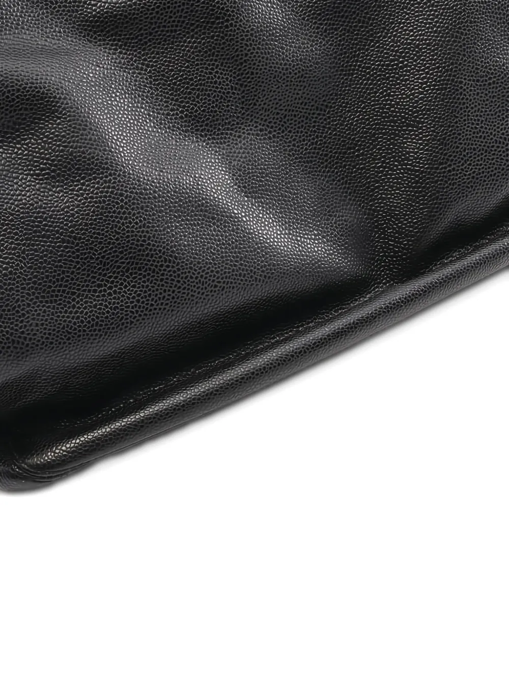 Pre-owned Chanel 2000-2002 Leather Wood-handle Tote Bag In Black