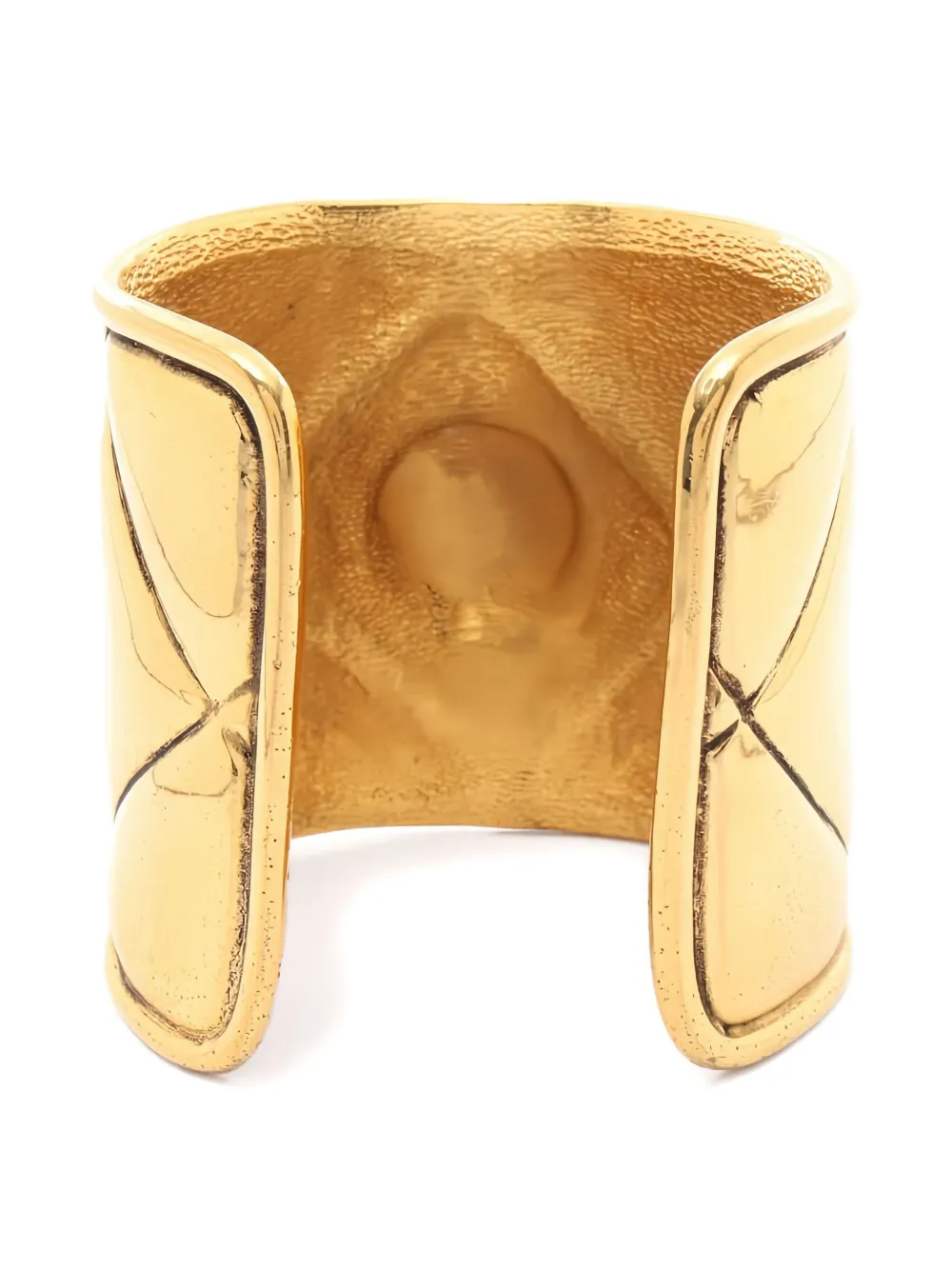 Pre-owned Chanel Coco Mark Logo Bangle In Gold