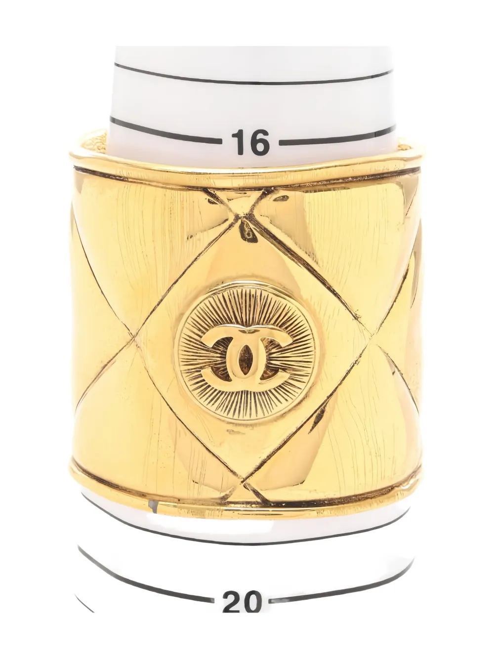 Pre-owned Chanel Coco Mark Logo Bangle In Gold
