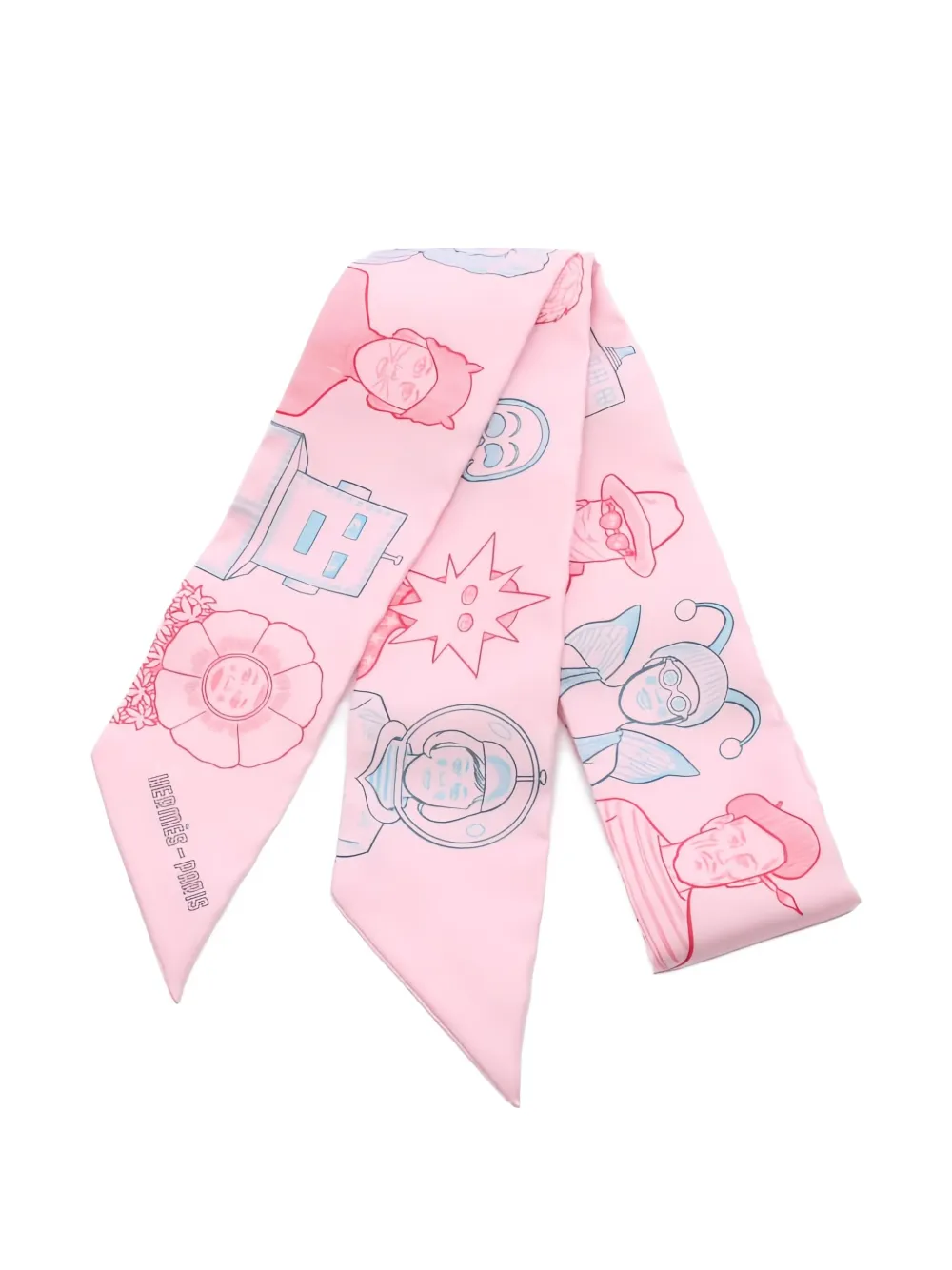 Pre-owned Hermes 2020 Dress Code Twilly Scarf In Pink