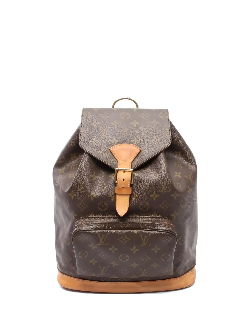Pre-owned Louis Vuitton Montsouris Gm Backpack In Brown