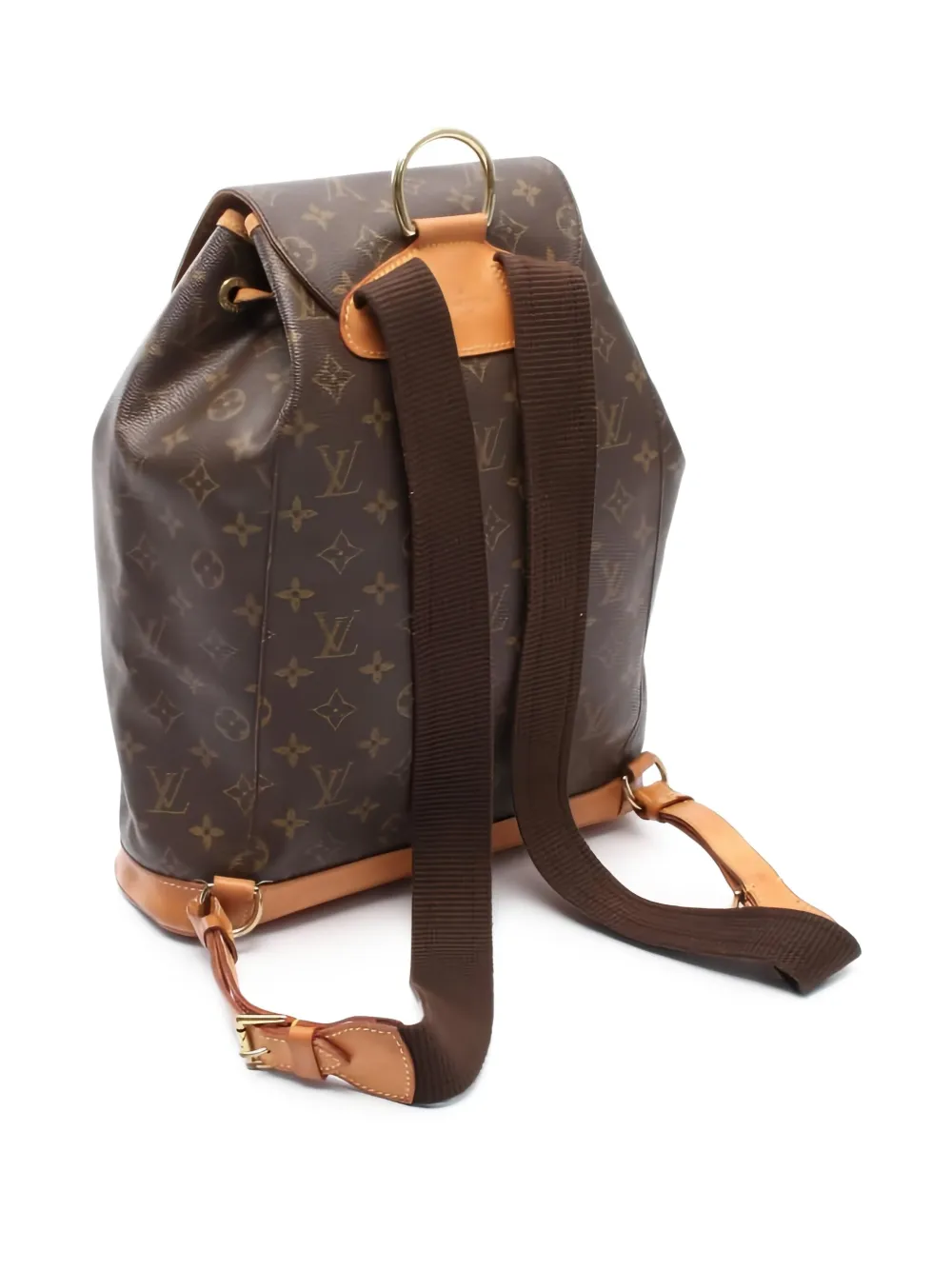 Pre-owned Louis Vuitton Montsouris Gm Backpack In Brown