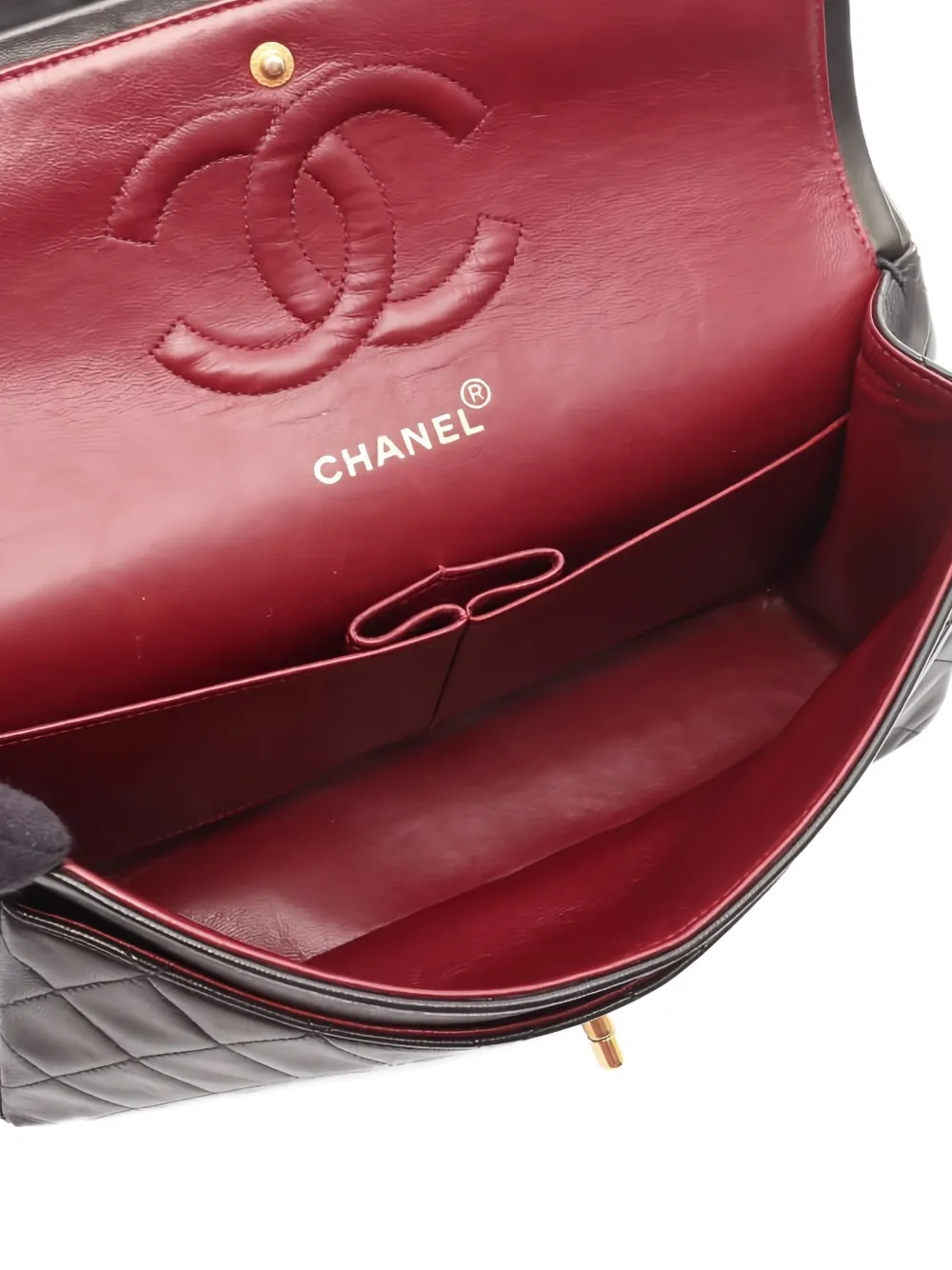 Pre-owned Chanel Double Flap Shoulder Bag In Black