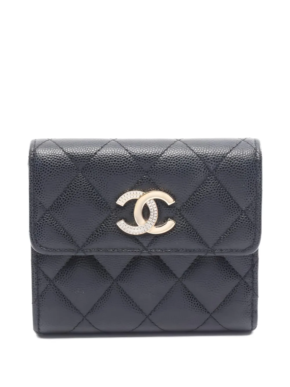 CHANEL Pre-Owned محفظة ثلاثية الطي بمظهر مبطن | أسود | Image 1