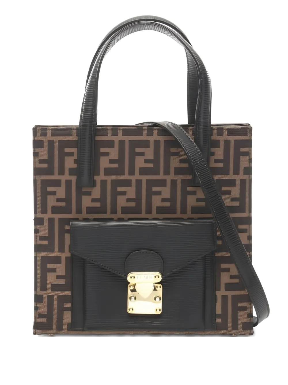 Pre-owned Fendi Zucca Canvas Two-way Handbag In Brown