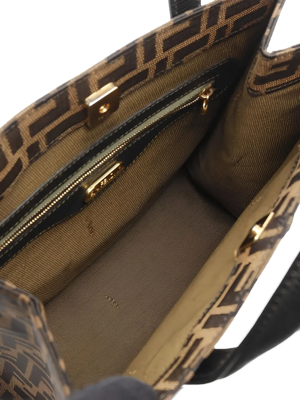 Pre-owned Fendi Zucca Canvas Two-way Handbag In Brown