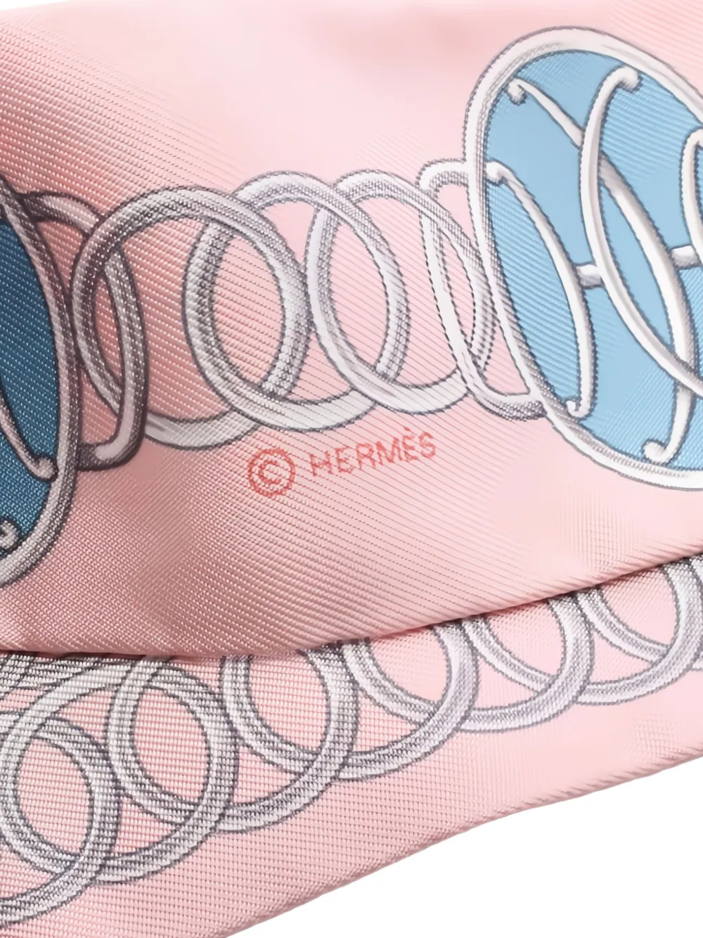 Pre-owned Hermes 1920 Lift Profile Twilly Scarf In Pink