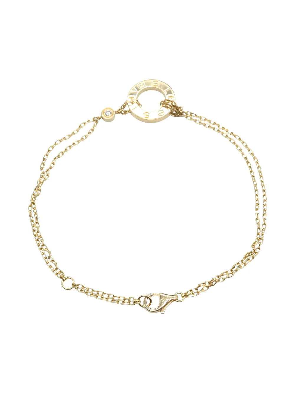 Pre-owned Cartier 18k Yellow Gold Love Circle Diamond Bracelet