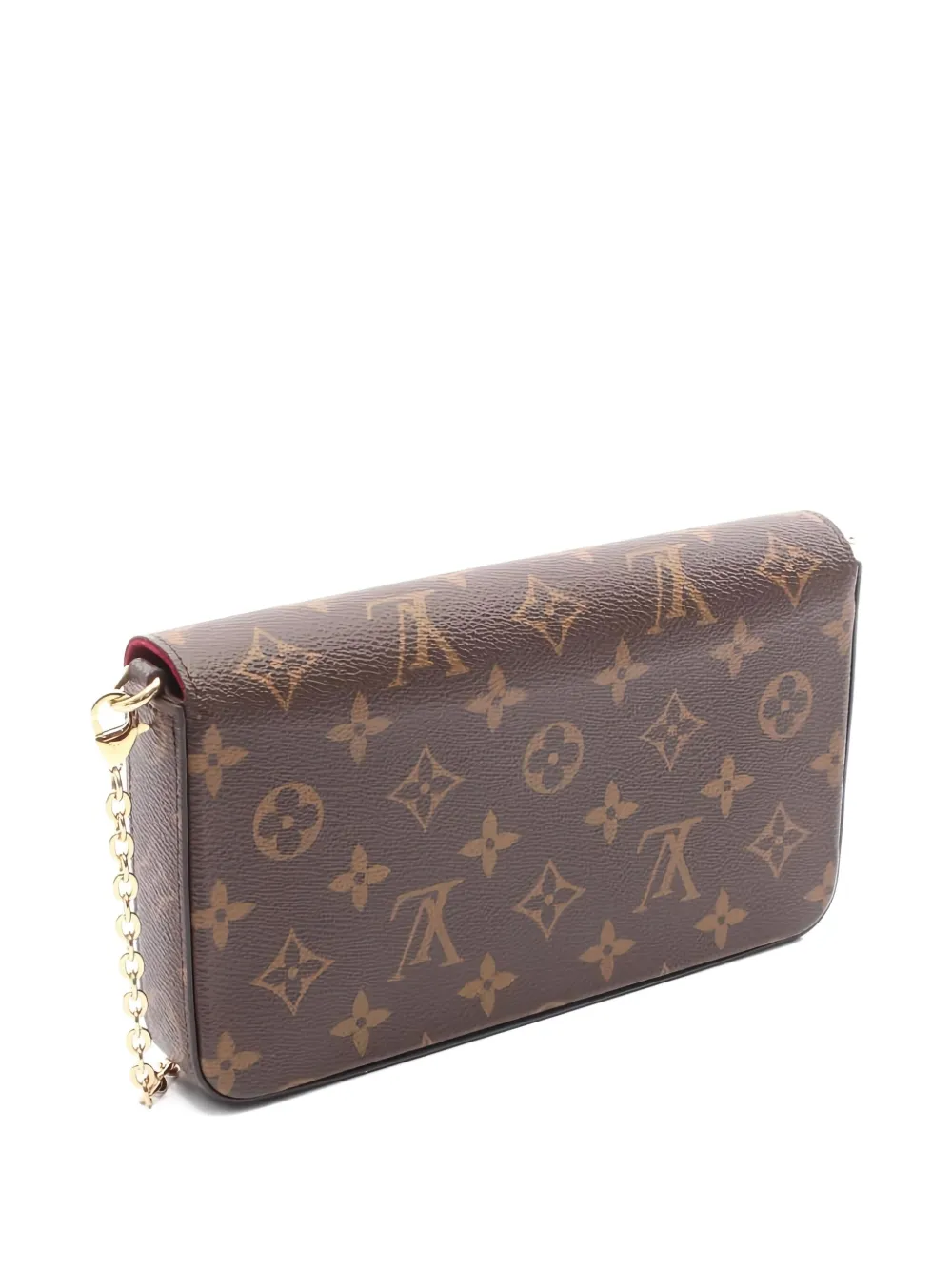 Pre-owned Louis Vuitton 2021 Felicie Monogram Shoulder Bag In Brown