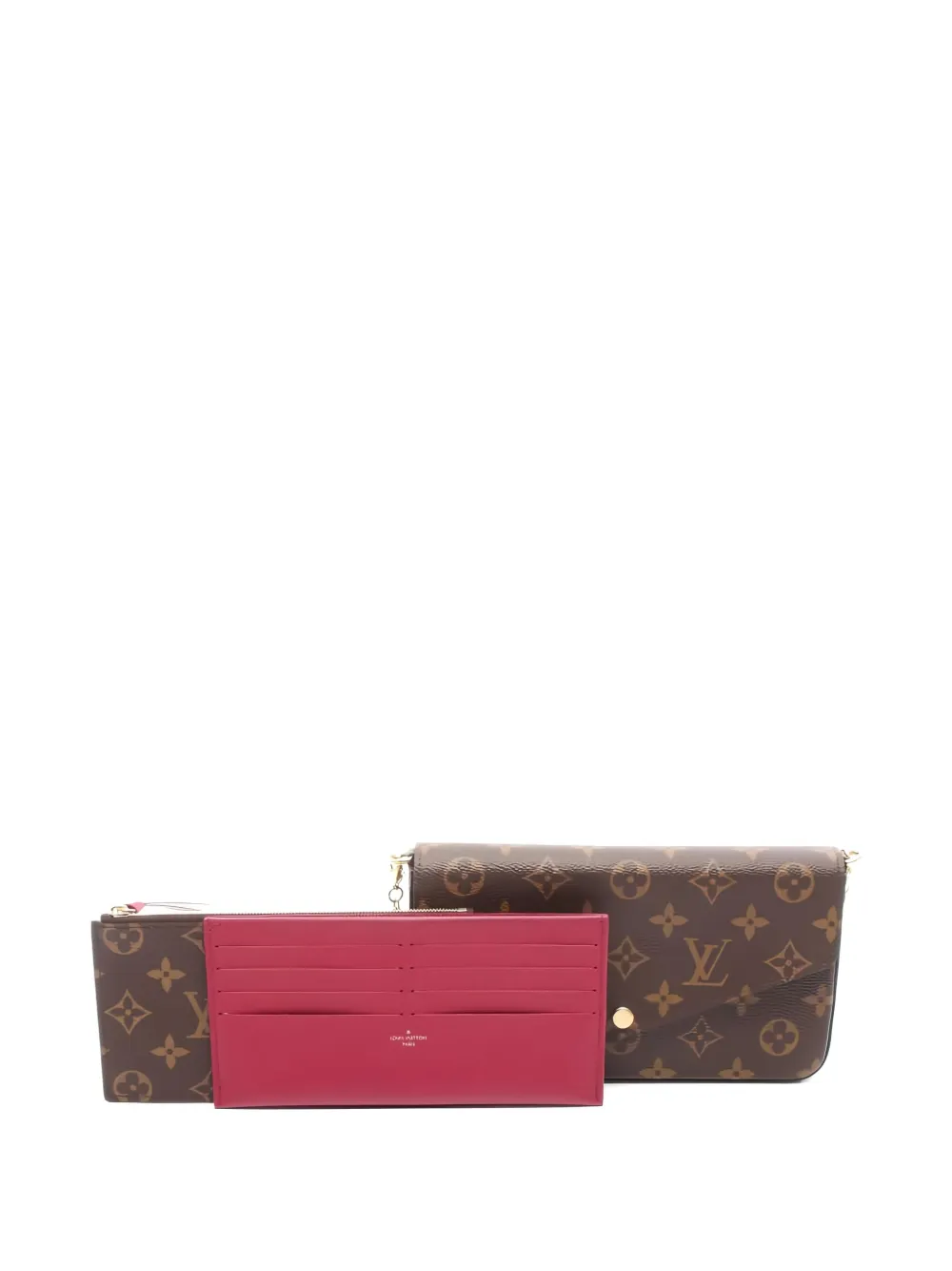 Pre-owned Louis Vuitton 2021 Felicie Monogram Shoulder Bag In Brown